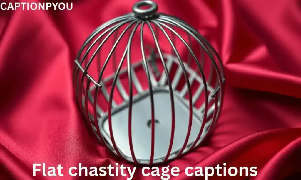 Flat chastity cage captions