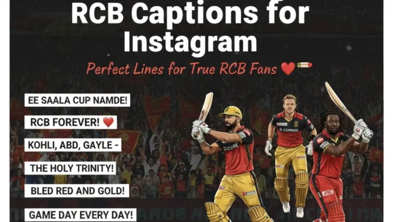 499+ Trending RCB Captions for Instagram – Perfect Lines for True RCB Fans ❤️🏏